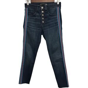 Veronica Beard‎ Debbie Jeans High Rise Skinny Ankle Dark Wash Button Fly Size 25